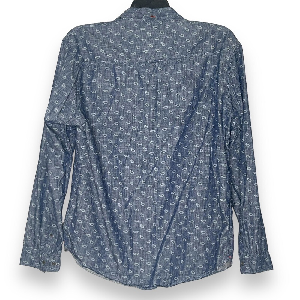 MBX Shirt Mens XL Black Gray Geometric Paisley Long Sleeve Button Up Cotton - Picture 7 of 10